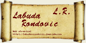 Labuda Rondović vizit kartica